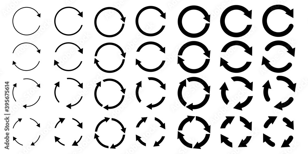Poster round arrows. vector sign. cursor line icon. icon with round arrows for web design. stock image. eps