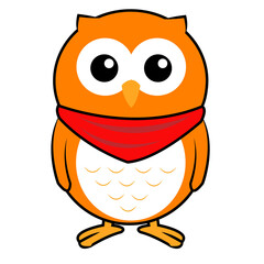 owl isolated , wild bird illustration