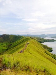 Obraz premium View of hills and lakes in Jayapura, Papua - Indonesia