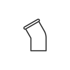 Pvc pipe line icon. linear style sign for mobile concept and web design. Plumbing pipe fitting outline vector icon. Symbol, logo illustration. Vector graphics