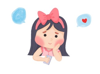 little girl with a heart