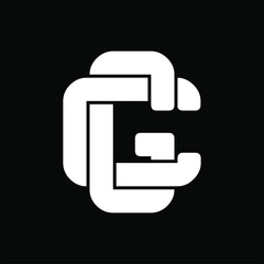 Initial letter CG or GC text logotype template in flat design monogram illustration