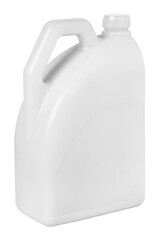 white big plastic canister isolated