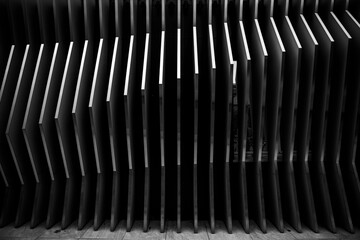  architecture steel lines background. Modern building design. Abstract curved shapes.