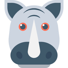 
Rhinoceros Flat Vector Icon
