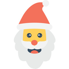 
Santa Face Flat Vector Icon
