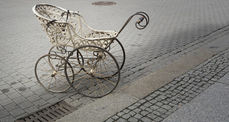 LEIPZIG, GERMANY - Sep 15, 2015: Nice old stroller in the old town