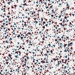 Seamless abstract geometric pattern in flat red blue black white. High quality illustration. Abstract design of red and blue overlaid to form a modern attractive abstract seamless surface design.