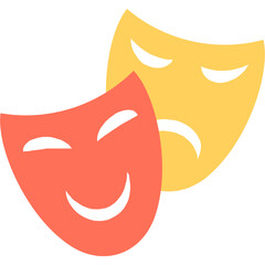 
Face mask, theme party icon in flat vector design 

