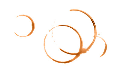 Coffee stains on white background