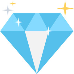 
Bright shine gemstone, precious diamond flat icon
