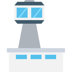 
Control Tower Flat vector Icon
