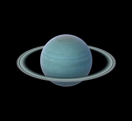 Uranus (Planet) isolated on black Background
