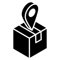 
Delivery tracking concept, glyph isometric icon of parcel location 
