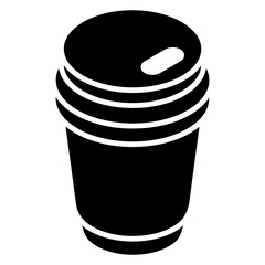 
Unique icon of takeaway coffee, glyph isometric icon 
