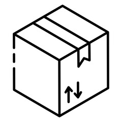 
An icon of package in modern glyph isometric style 
