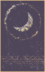 Abstract moon and sun poster set. Half moon mystic vector illustration. Vector illustration
