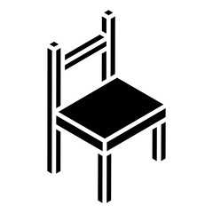 Fototapeta premium School chair icon in modern glyph isometric style 