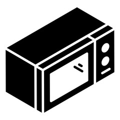 
Electric oven icon in glyph isometric design
