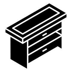 
Wooden closet icon in glyph isometric style 
