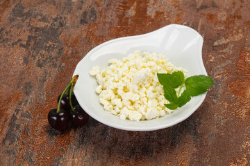 Fresh tasty curd in the bowl