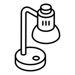 
Office electronics, table lamp icon in glyph isometric style 
