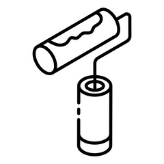 
An editable icon of paint brush in glyph isometric style 
