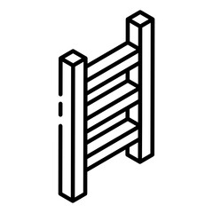 
Glyph isometric design of ladder icon
