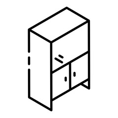 
Office cabinet icon in glyph isometric style 
