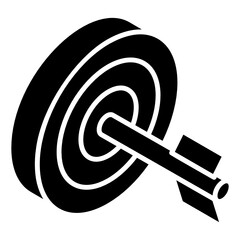 
Archery, glyph isometric icon of dartboard
