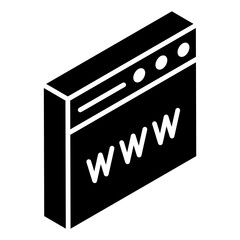 
Location placeholder inside website, glyph isometric icon of web navigation 
