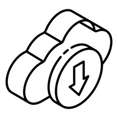 
Web main interface screen, glyph isometric icon of landing page 
