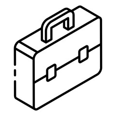 
An icon design of business briefcase icon in glyph isometric, documents bag
