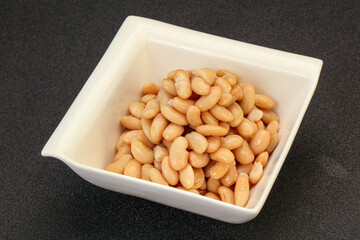 White beans kidney in the bowl