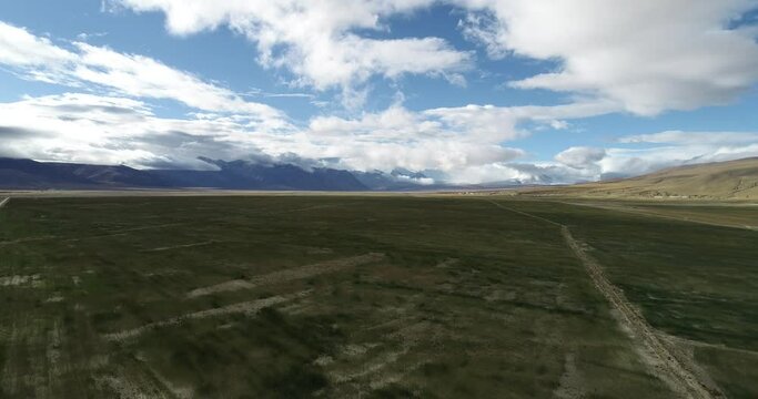 Aerial photography of natural scenery of Tibetan countryside and grassland