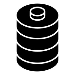 
Rechargeable battery cell icon in glyph isometric design 
