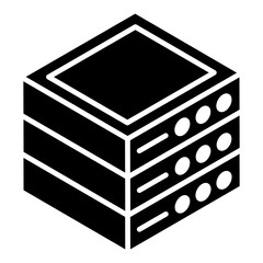 
Dataserver icon in glyph isometric style, data center 

