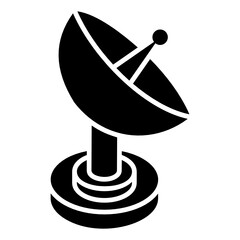 
Artificial satellite or artificial spaceflight icon in glyph isometric style 
