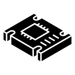 
An icon design of microprocessor chip, editable vector 
