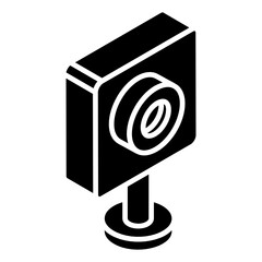 

Modern technology icon of vintage webcam, glyph isometric style vector 
