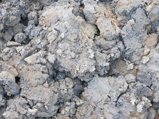 plowed and dug brown soil for background