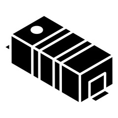 
Dataservers icon in glyph isometric style, data center 

