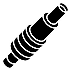 
Spiral spark plug icon of glyph isometric style, autopart 
