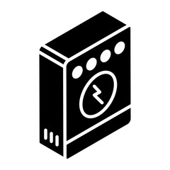 
Rechargeable power battery cells icon in glyph isometric design 
