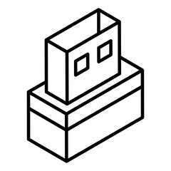 
External data storage, universal serial port icon in modern style 
