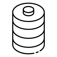 
Rechargeable battery cell icon in glyph isometric design 
