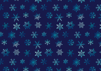 水彩　雪　結晶　冬　シームレス　パターン　背景　壁紙