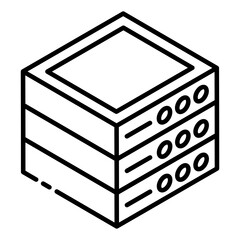 
Dataserver icon in glyph isometric style, data center 
