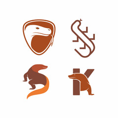 komodo dragon animal logo design