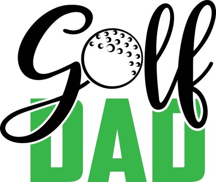 Golf dad on the white background. Vector illustration